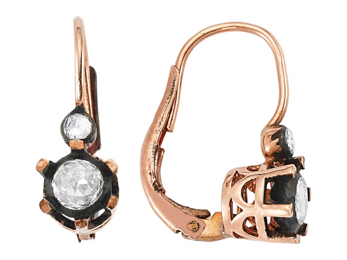 Boucles d’oreilles vintage en diamant avec Serti Griffes en Or Rose 8 carats – Bijoux haut de gamme de Rosy Lab Diamonds