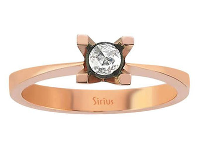 Solitärring aus 8K Roségold mit rundem Diamanten – 0,13 ct