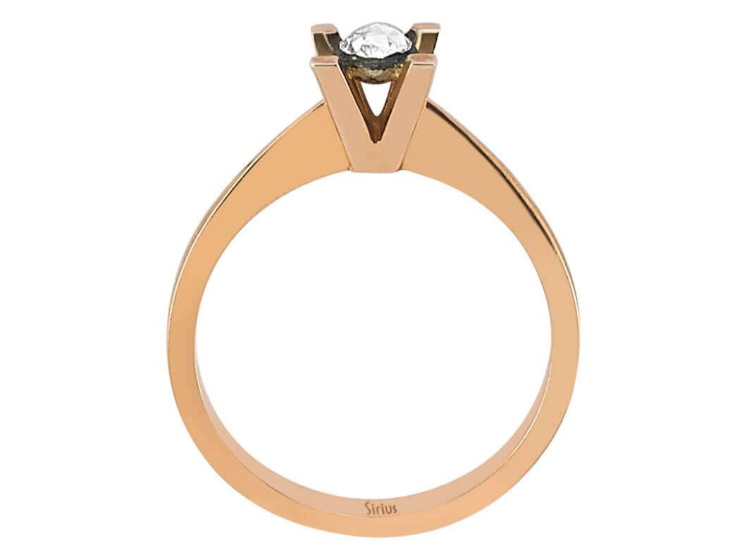 خاتم سوليتير من ذهب وردي عيار 8 قيراطًا مع ألماس - 0.13 قيراط - مجوهرات فاخرة من Rosy Lab Diamonds