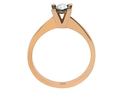 Solitärring aus 8K Roségold mit rundem Diamanten – 0,13 ct