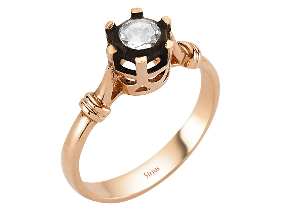 Solitaire Ring with Elmas (0.23 ct) in Rose Gold | 8K Classic & Sustainable – high-quality Jewelry from Rosy Lab Diamonds