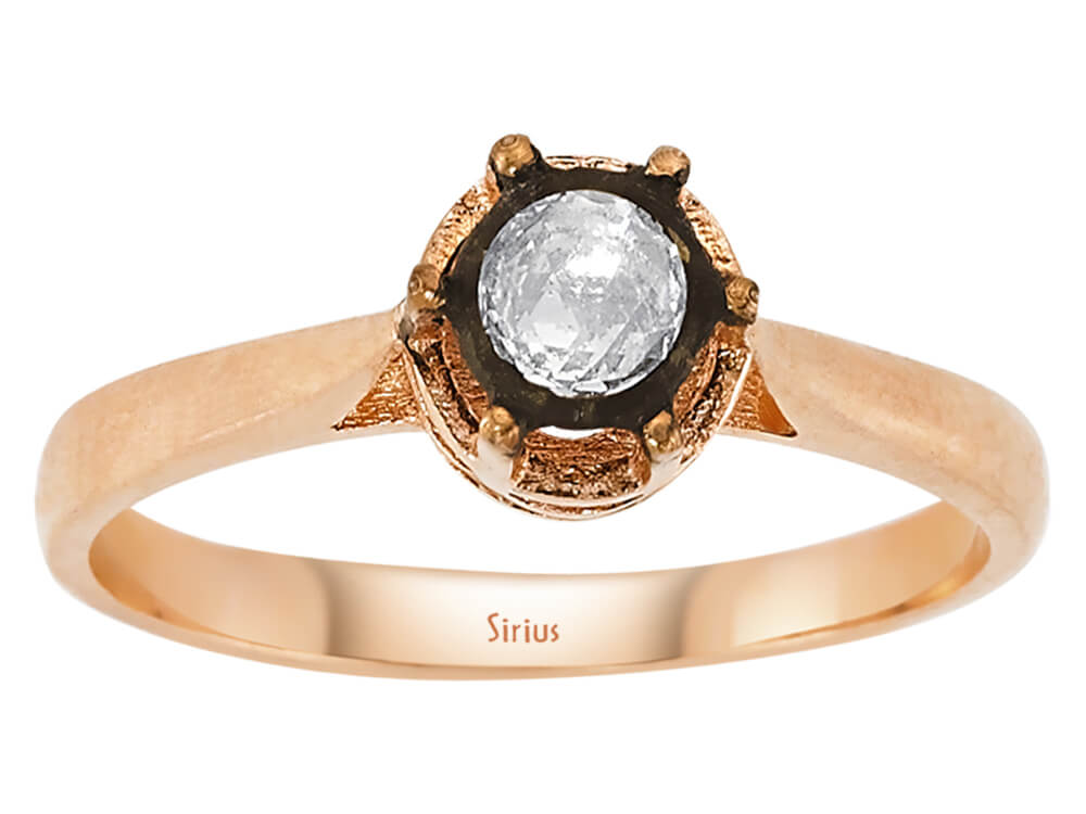 Solitaire Ring with 0.18 ct Lab Grown Diamond in Rose Gold | 8K Antique Style - high-quality Jewelry by Rosy Lab Diamonds