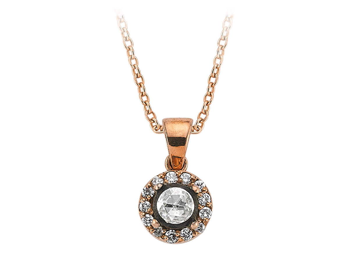 Elegant necklace with central lab-grown diamond and brilliant-cut diamonds