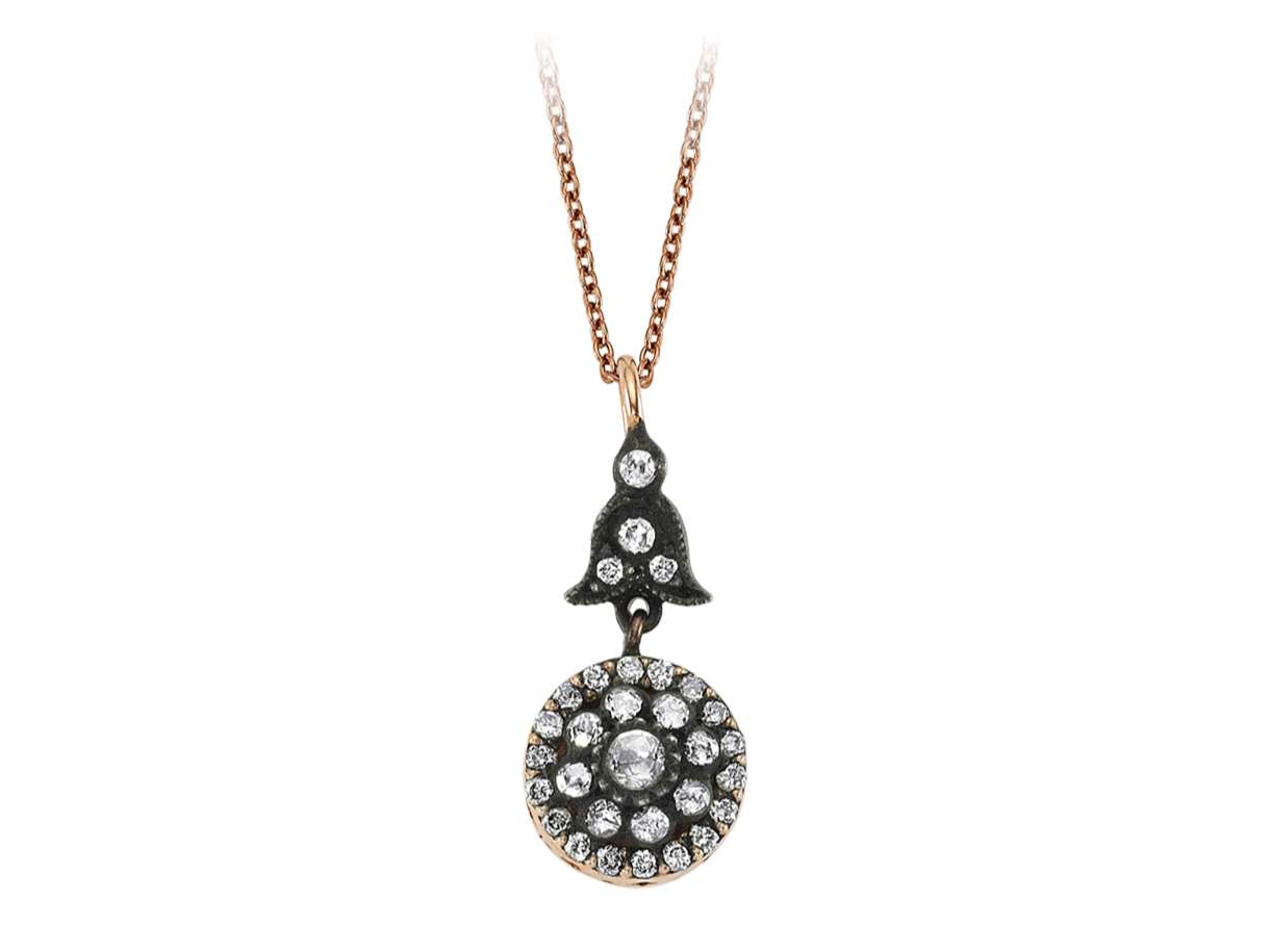 Rose gold pendant with 11 lab diamonds & 20 round brilliant cut diamonds – 82P0003