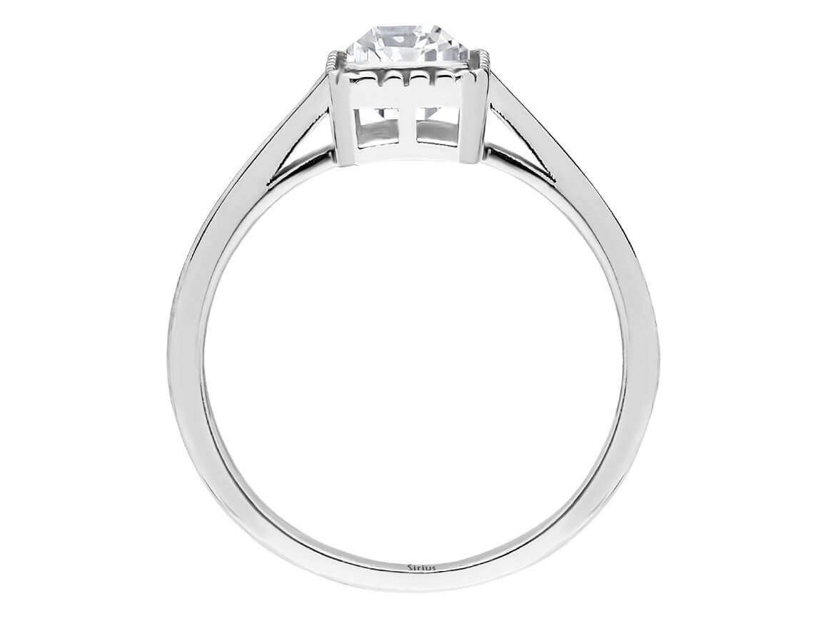 Zeitloser Ring mit laborgezüchtetem weißen Topas im Smaragdschliff | 14K Weißgold - hochwertiger Schmuck von Rosy Lab Diamonds