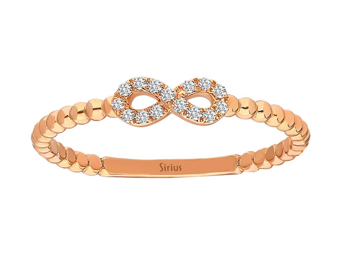 Unendlichkeitsring aus Roségold mit 15 Labor-Diamanten