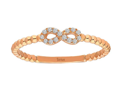 Unendlichkeitsring aus Roségold mit 15 Labor-Diamanten