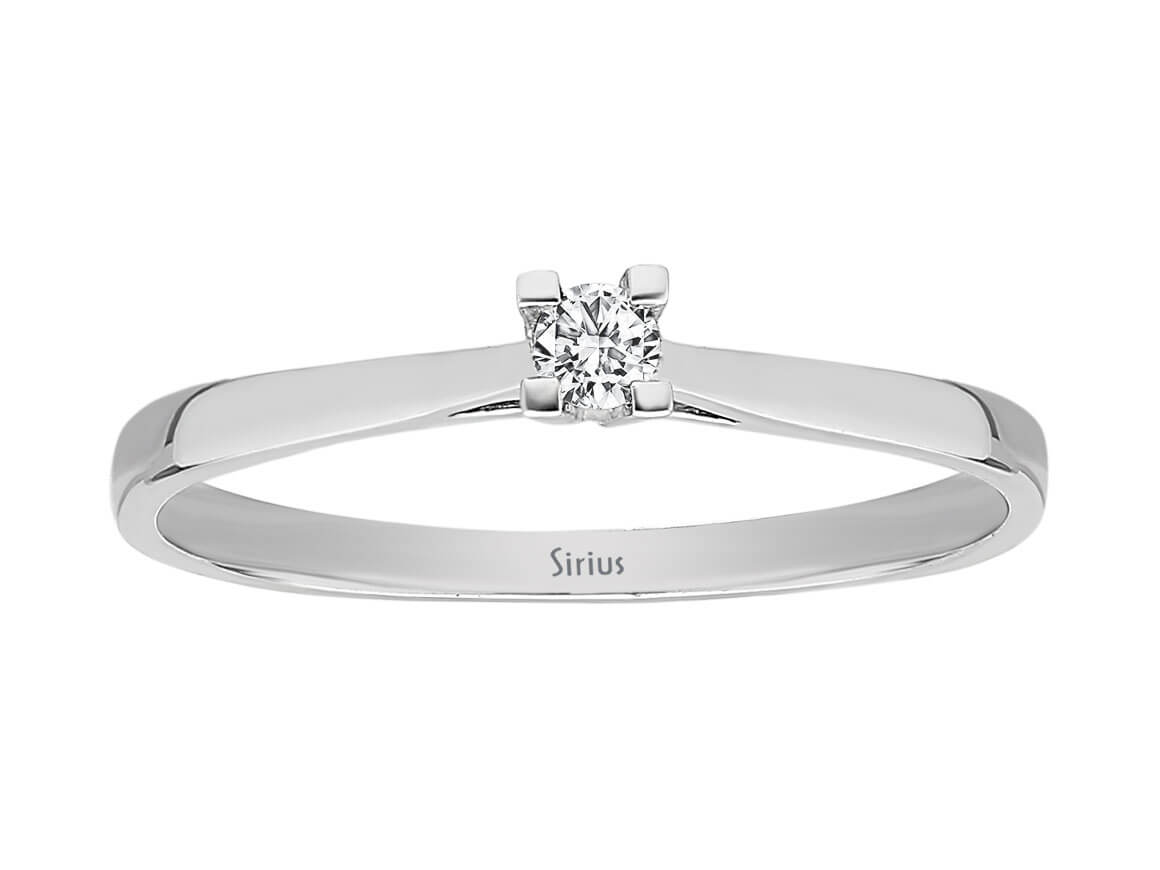 Schlichter Weißgold-Ring mit 0,05 Karat Labor-Diamant