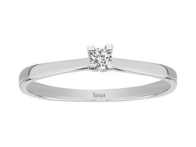 Schlichter Weißgold-Ring mit 0,05 Karat Labor-Diamant