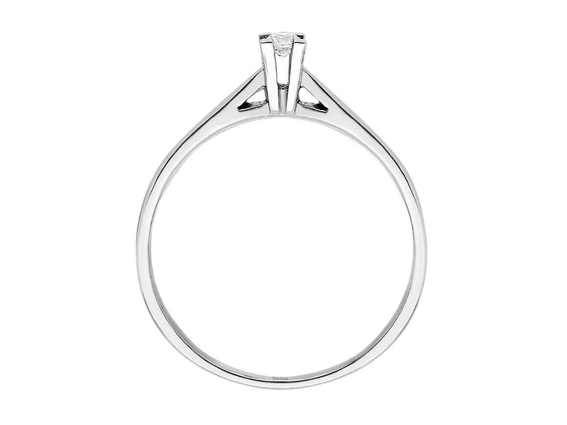 Schlichter Weißgold-Ring mit 0,05 Karat Labor-Diamant