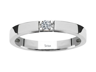 Modern solitaire ring with lab-grown diamond (0.08 carat) in white gold