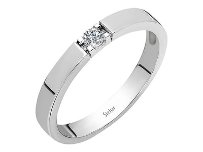 Modern solitaire ring with lab-grown diamond (0.08 carat) in white gold