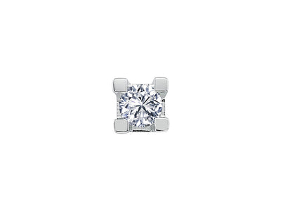 Classic single stud earring with 0.15 ct lab diamond in 585 white gold