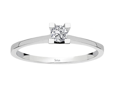 Fine white gold solitaire ring with 0.15 carat diamond