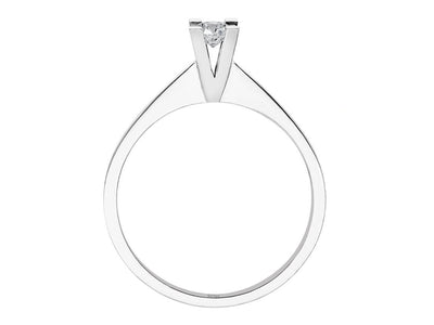 Fine white gold solitaire ring with 0.15 carat diamond