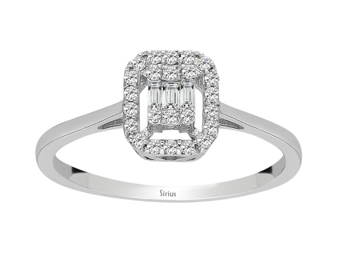 Ring mit Diamant & Labordiamanten in 8K Weißgold | Rosy – hochwertiger Schmuck von Rosy Lab Diamonds