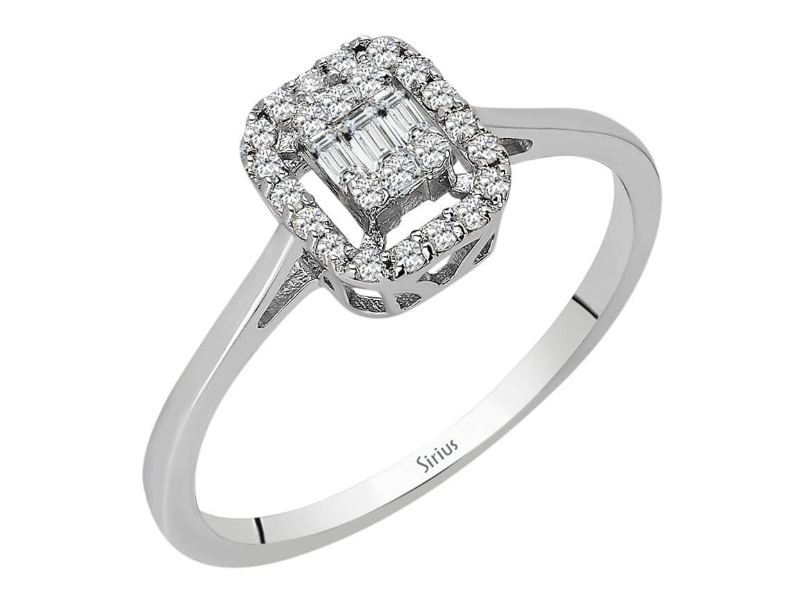 Ring mit Diamant & Labordiamanten in 8K Weißgold | Rosy – hochwertiger Schmuck von Rosy Lab Diamonds