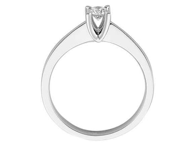 Weißgold Solitärring mit 1 laborgezüchtetem Diamanten, 0,20 Karat