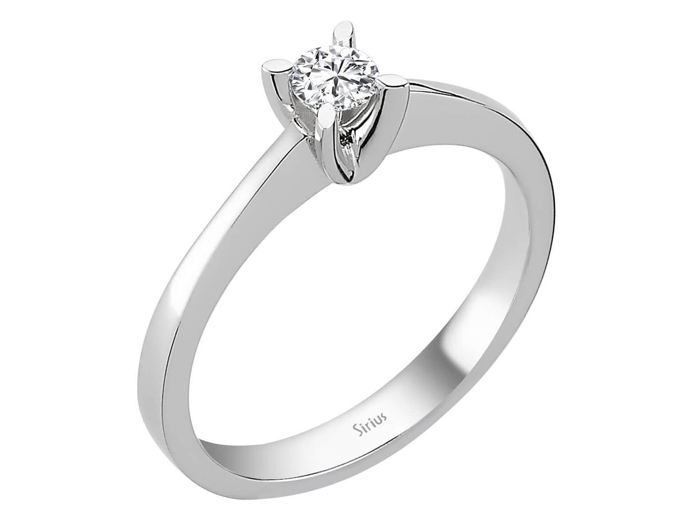Weißgold Solitärring mit 1 laborgezüchtetem Diamanten, 0,20 Karat