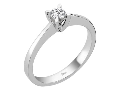 Weißgold Solitärring mit 1 laborgezüchtetem Diamanten, 0,20 Karat