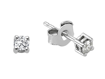 Solitaire stud earrings with 0.22 carat lab diamonds in 585 white gold
