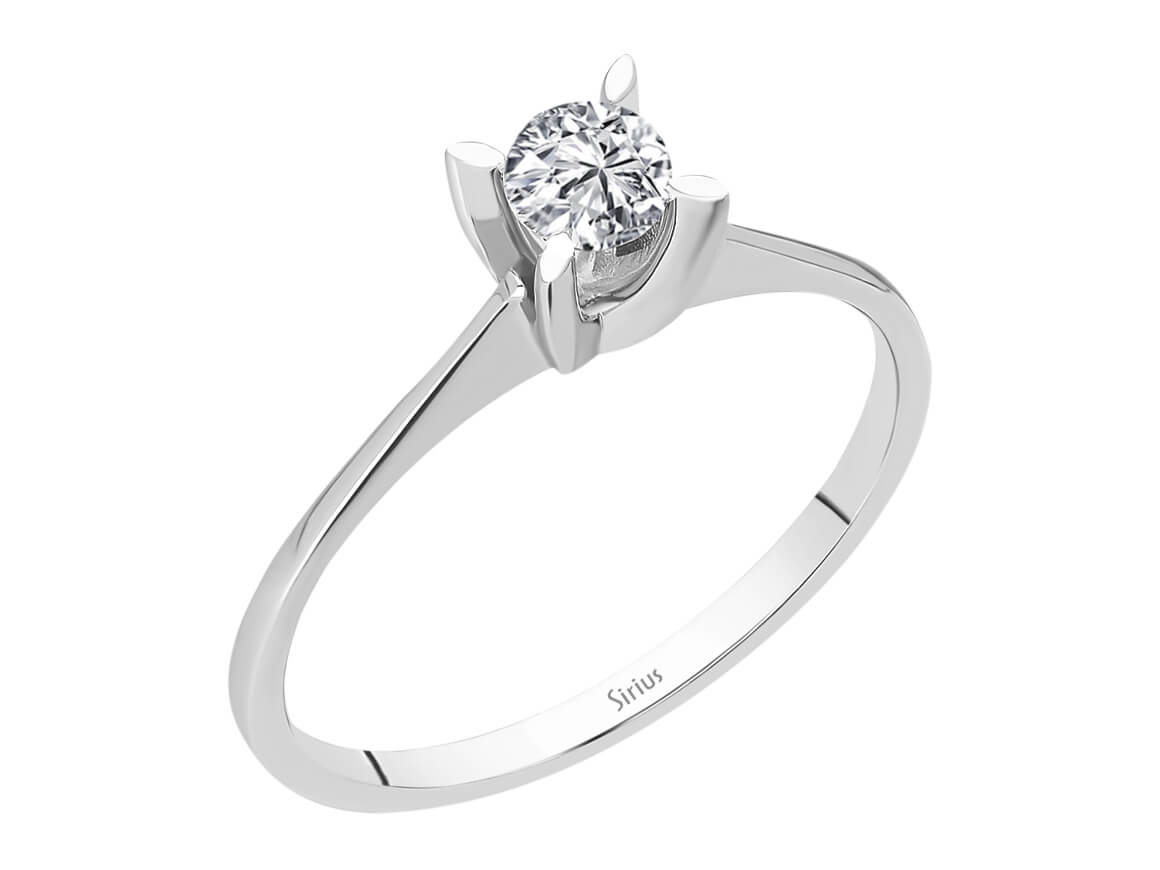 Klassischer Solitär-Ring mit laborgezüchtetem Diamanten | 14K Weißgold - hochwertiger Schmuck von Rosy Lab Diamonds