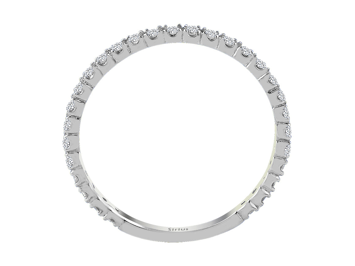 Weißgold Bandring mit 29 rundfacettierten Diamanten 0,25 Karat