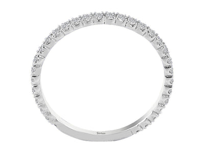 Weißgoldring mit 31 rundfacettierten Diamanten, 0,37 Karat