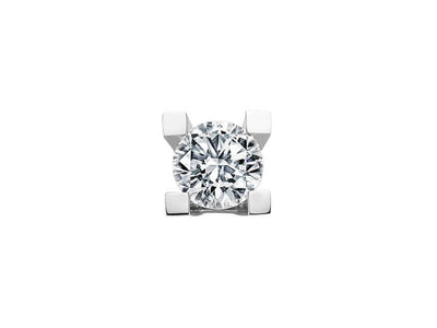 Elegant solitaire stud earrings with 0.38 carat lab diamond in 585 white gold