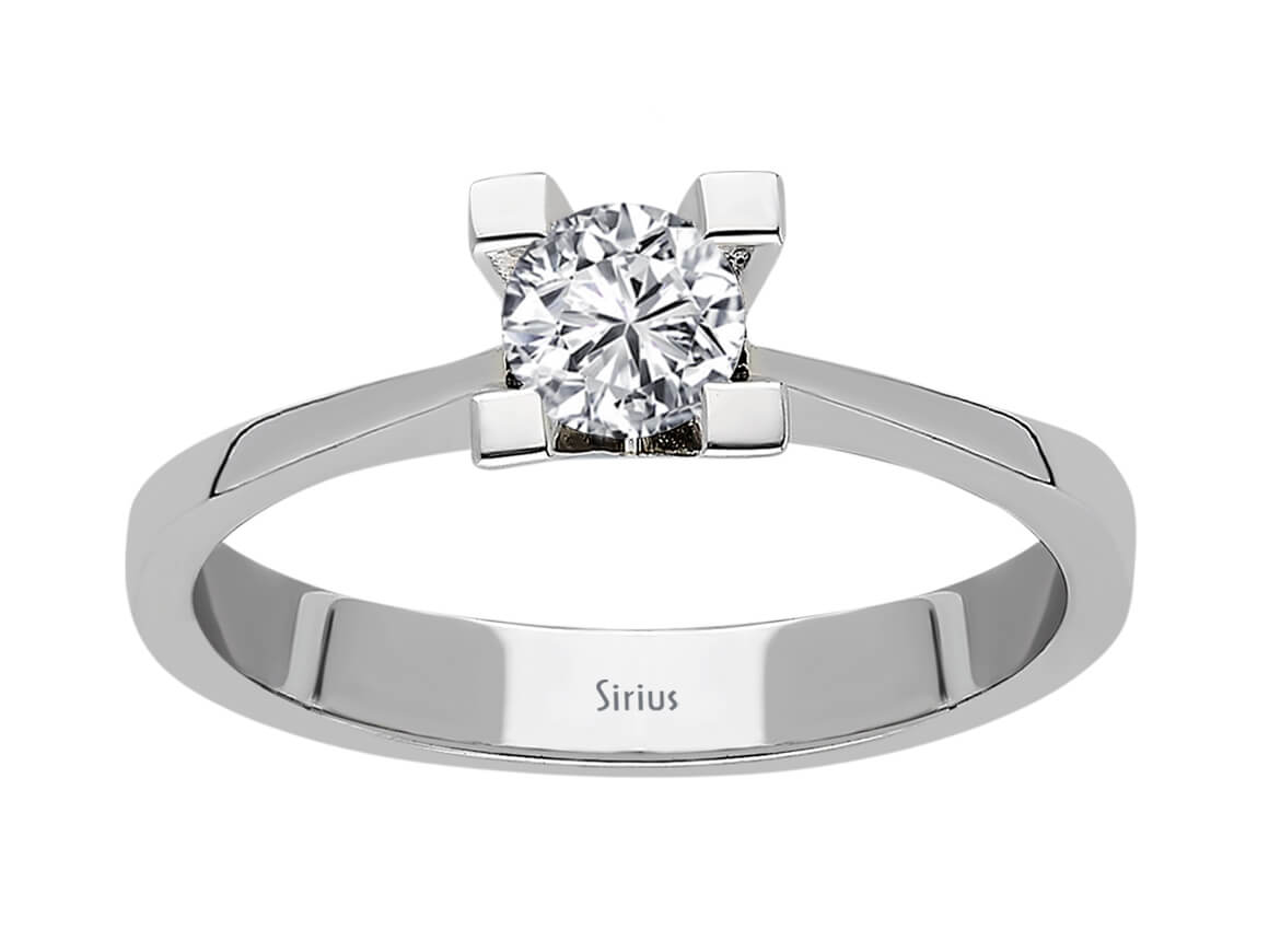 Weißgold-Solitärring mit 1 laborgezüchtetem Diamanten