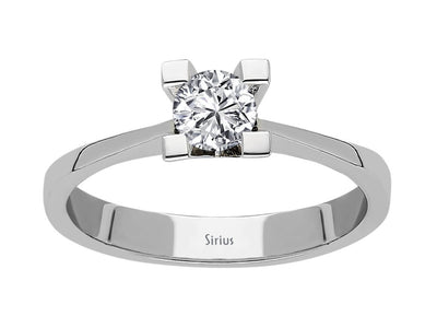 Weißgold-Solitärring mit 1 laborgezüchtetem Diamanten