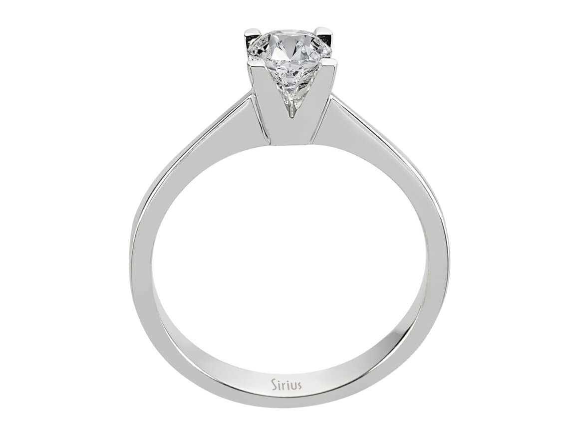 Weißgold-Solitärring mit 1 laborgezüchtetem Diamanten