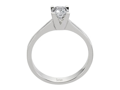 Weißgold-Solitärring mit 1 laborgezüchtetem Diamanten