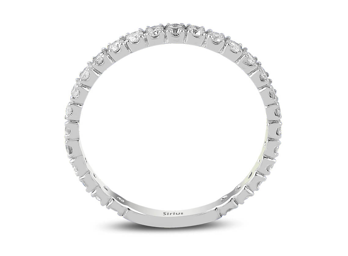 Weißgold Bandring mit 27 rundfacettierten Diamanten 0,50 Karat