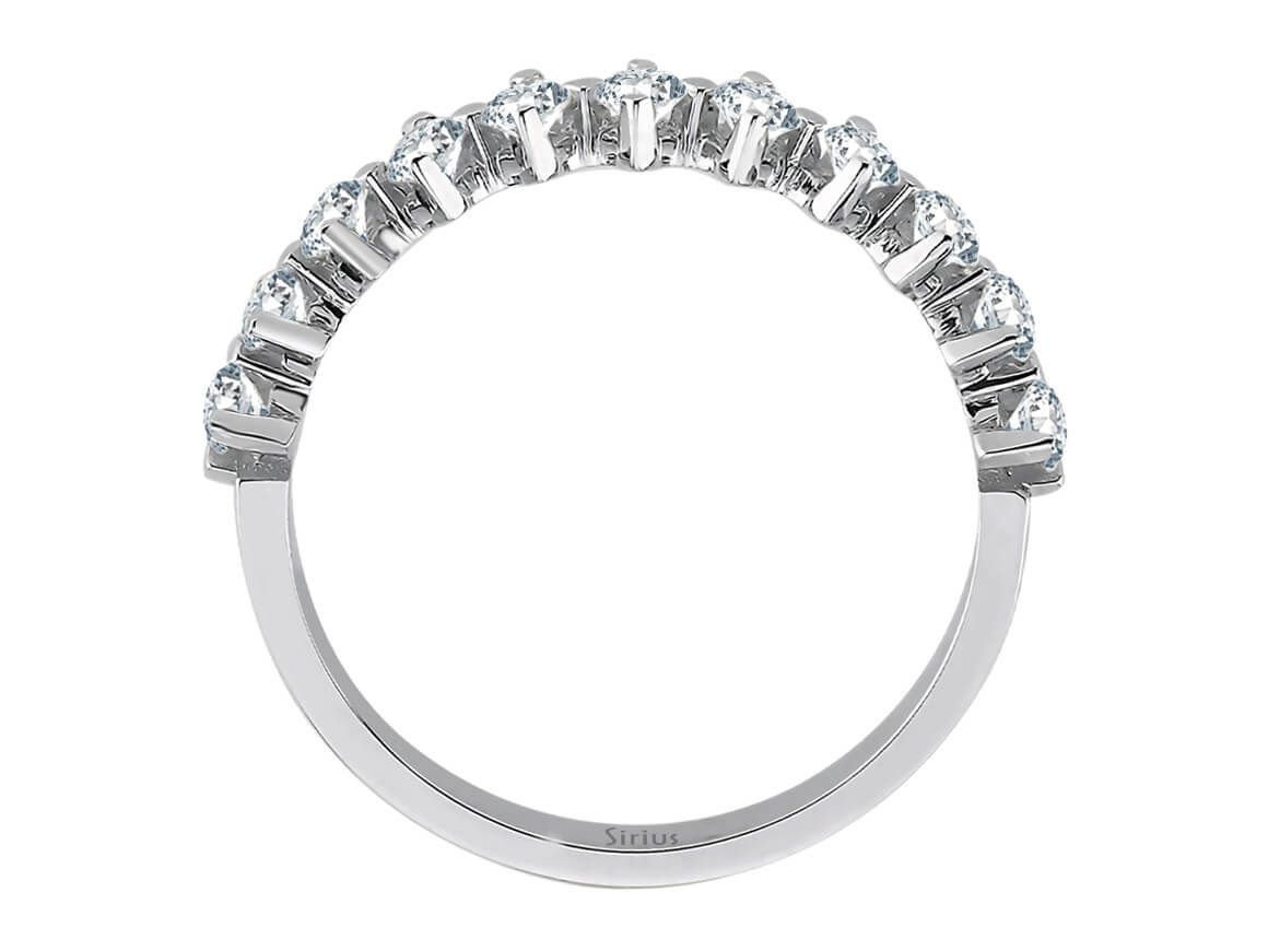 Bague demi-cercle Eloria avec 11 diamants cultivés en laboratoire