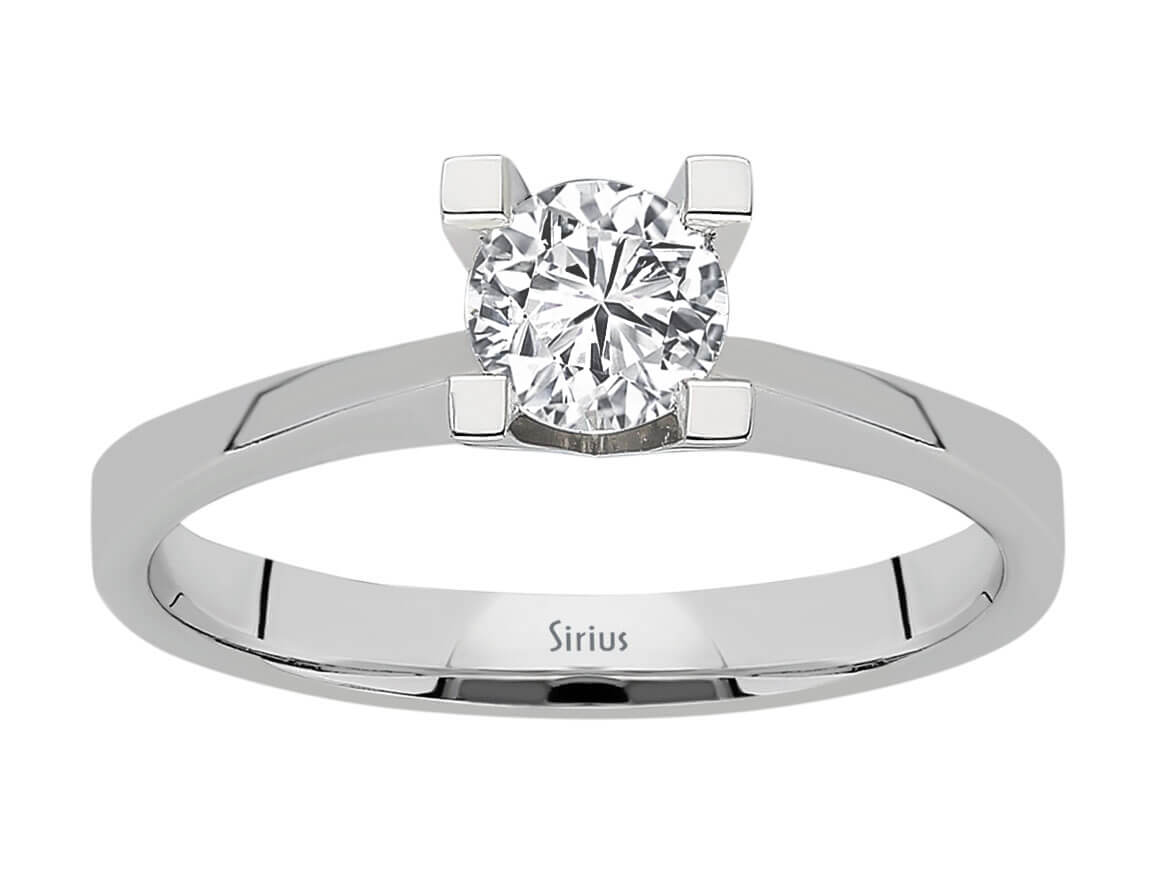 Classic lab diamond solitaire ring 0.51 carat in 14 carat white gold