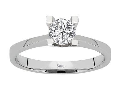 Classic lab diamond solitaire ring 0.51 carat in 14 carat white gold