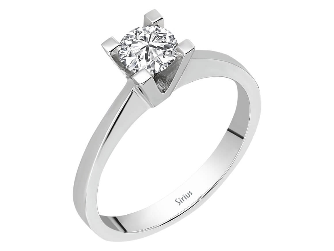 Classic lab diamond solitaire ring 0.51 carat in 14 carat white gold