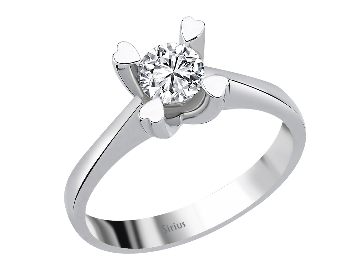 Ring mit Diamant & Labordiamanten in 14K Weißgold | Rosy – hochwertiger Schmuck von Rosy Lab Diamonds