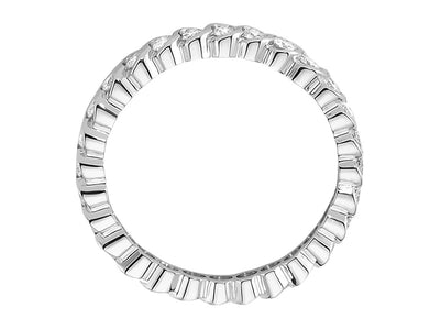 Sparkling solid stone ring with 29 lab-grown diamonds in white gold