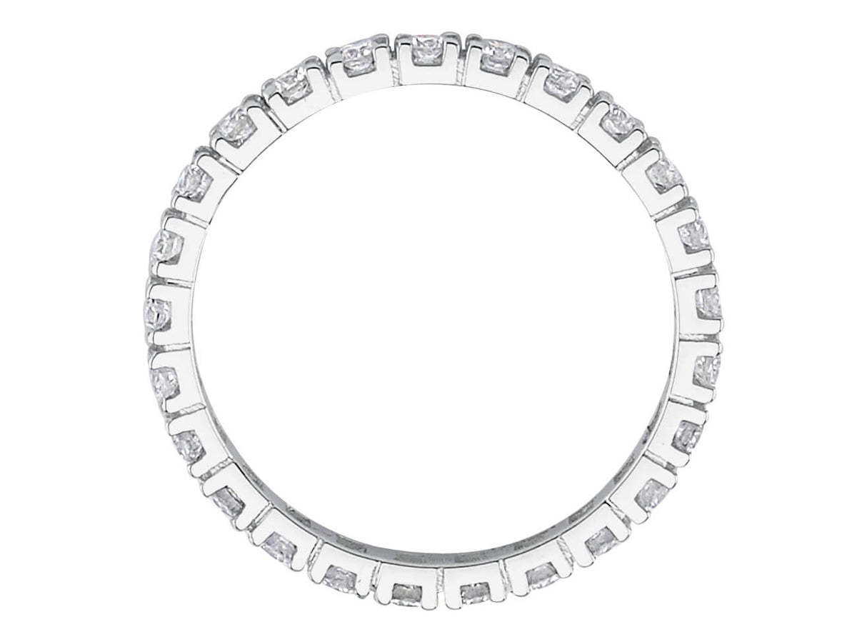 Klassischer Weißgold-Eternity-Ring mit 25 laborgezüchteten Diamanten in 14 Karat Gold - hochwertiger Schmuck von Rosy Lab Diamonds