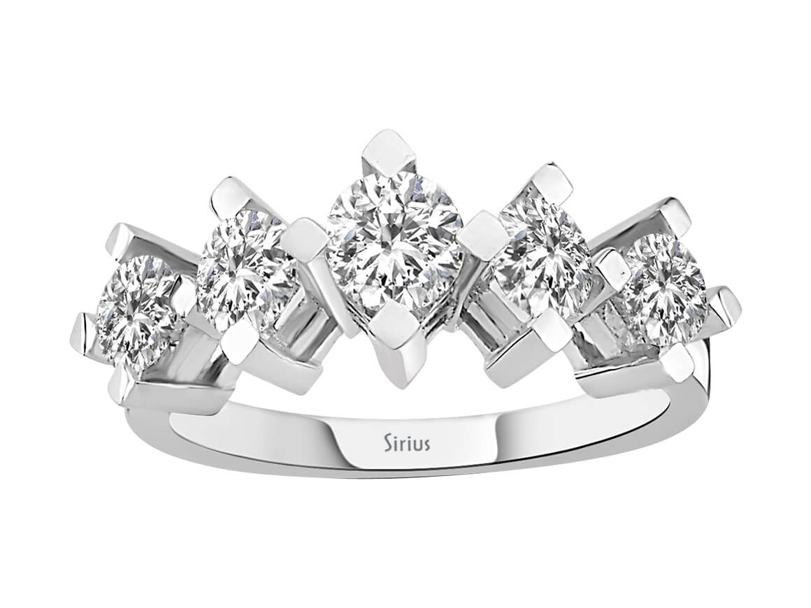 5 laboratuvar üretimi pırlantalı Solira yüzük | 14 ayar altın, 1,00 ct - Rosy Lab Diamonds’tan yüksek kaliteli Mücevher
