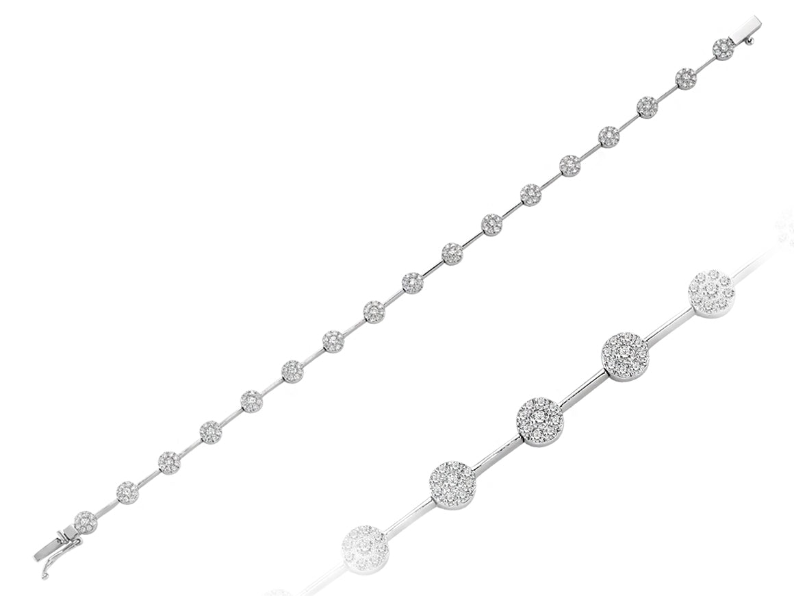 Luxurious bracelet with 153 round diamonds in 14K white gold – 1.05 ct