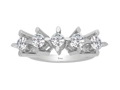 14K White Gold Ring with 1.20 Carat Diamonds – 5 Stones