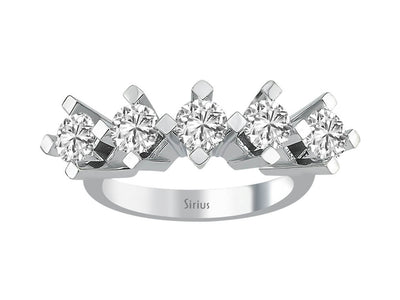 Brilliant five-stone ring with 1.50 carat lab diamonds
