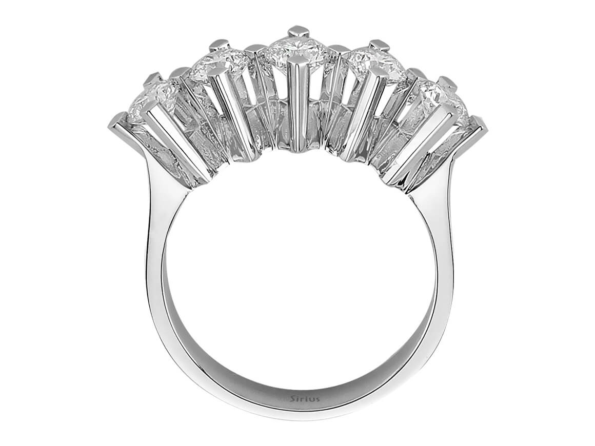Luxuriöser 5-Steine-Ring mit laborgezüchteten Diamanten – 1,62 Karat in 14K Weißgold