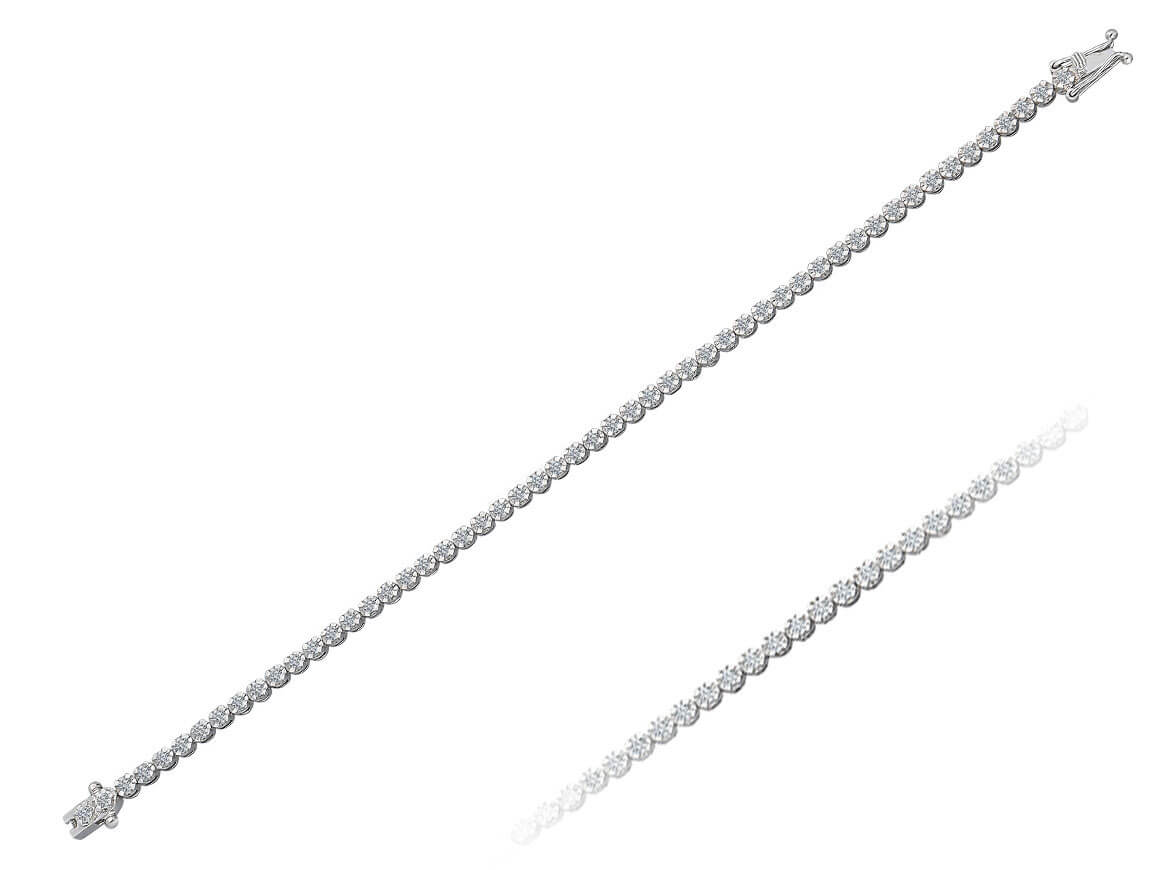 Luxurious tennis bracelet with 53 lab-grown diamonds in 14K white gold
