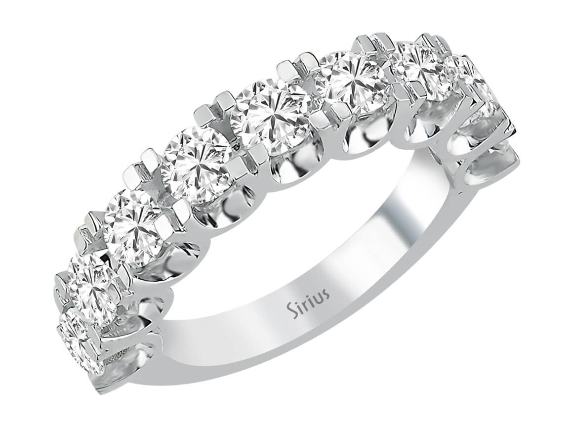 Allegra half-circle ring with 9 lab-grown diamonds