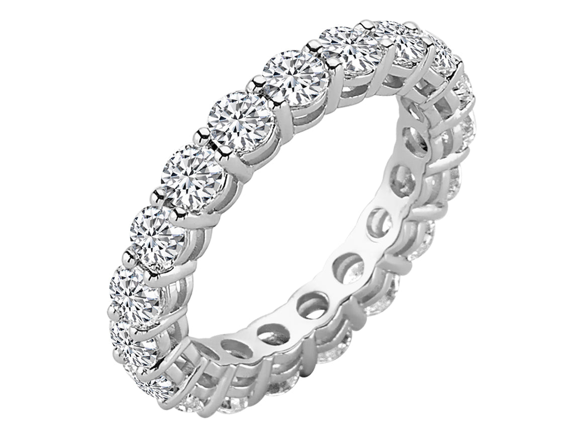 Luxuriöser Memoirering aus 14K Weißgold mit 19 Labor-Diamanten – 3,00 ct
