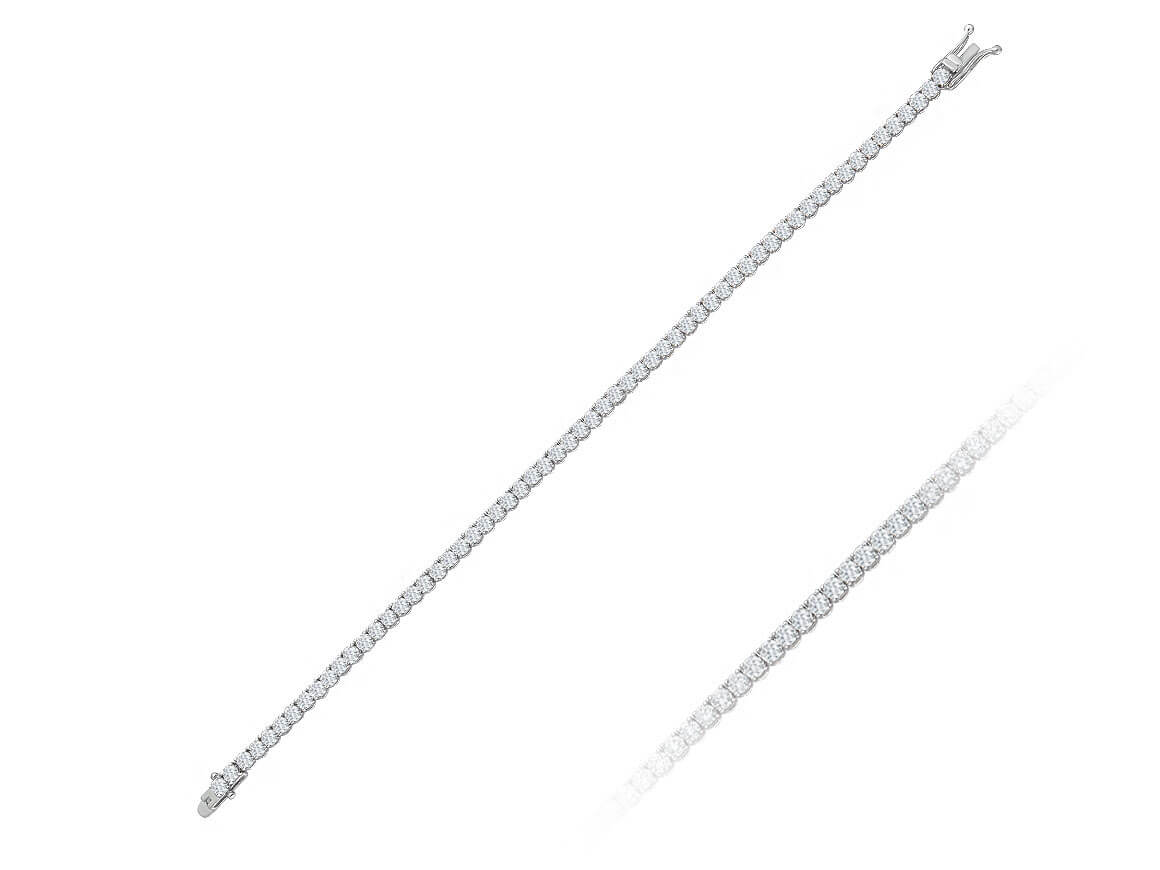 Elegant tennis bracelet with 56 lab-grown diamonds in 14K white gold – 4.20 ct
